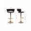 Tabourets de bar, avec repose-pieds chromé et base pivotante en velours
