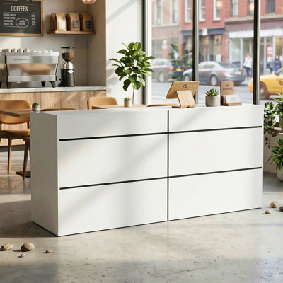 Modern Ergonomic Reception Desk With Strong Storage