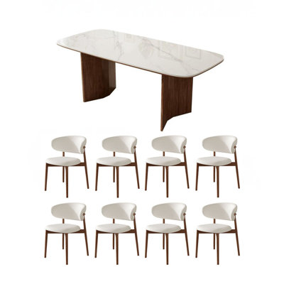 Table de salle à manger et chaises en forme de V