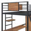 Lit mezzanine simple avec bureau en L et garde-robe-1056070500