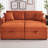 Comfortable Fluffy Corduroy Lazy Big Loveseat Couch, Super Soft Chaise Lounge 2-Seater Sofa with Double Storage Ottomans, Table Board & USB Port for Living Room-925919971