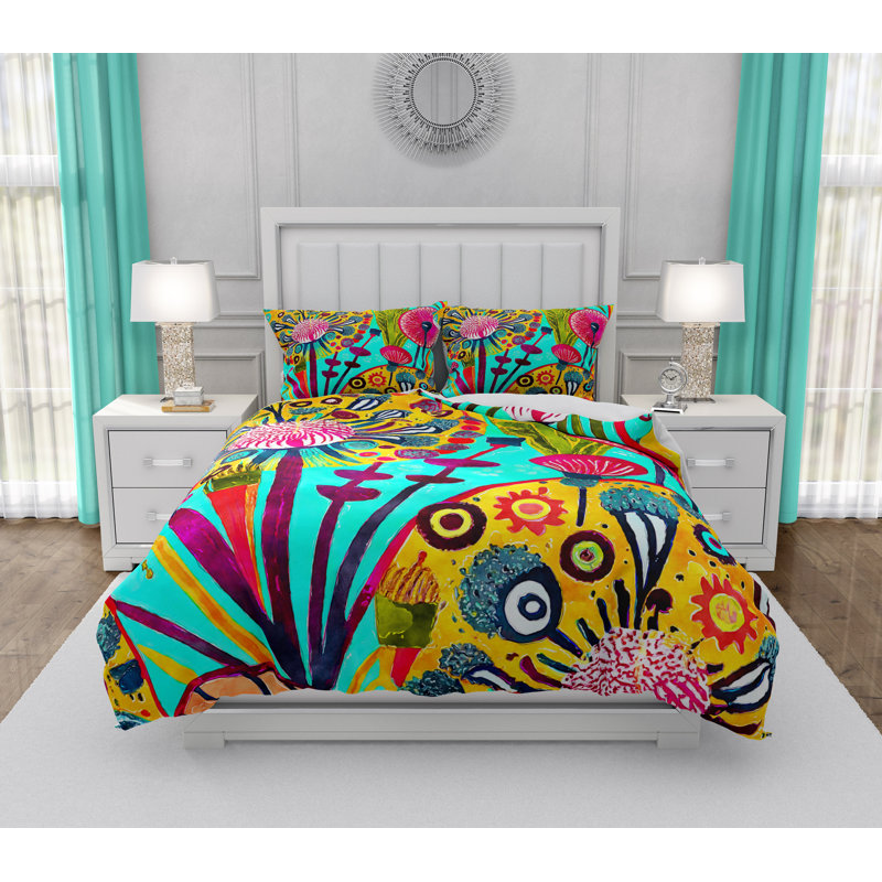 Floral Duvet Cover, King Duvet Cover + 2 King Shams