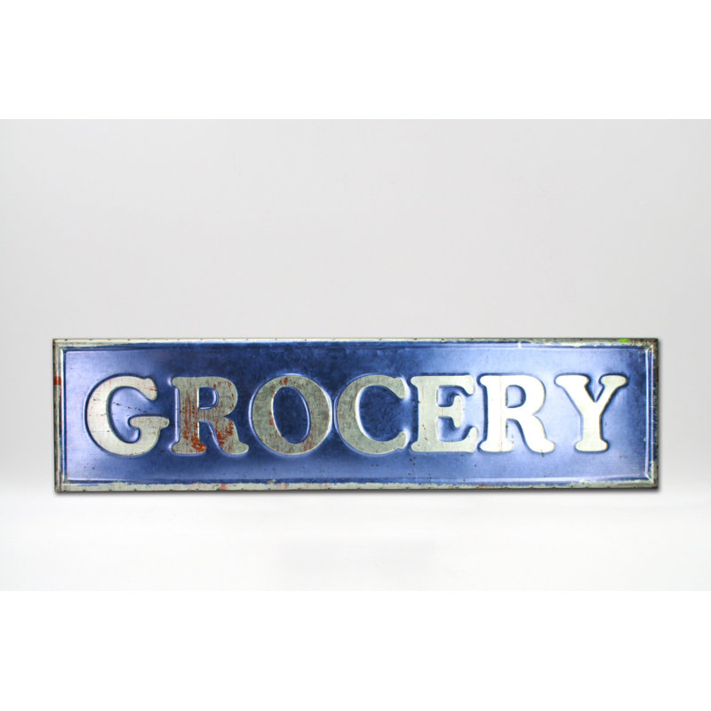 Décoration murale en métal épicerie 3d