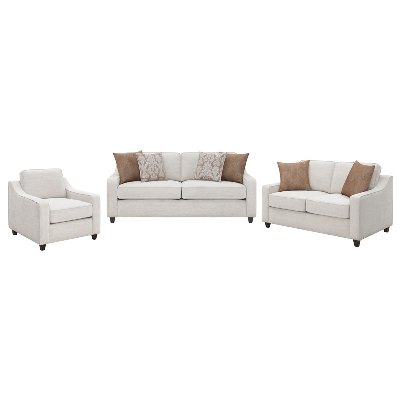 Ensemble de canapés rembourrés 3 pièces Christine, 3 Pieces: Sofa, Loveseat, Chair