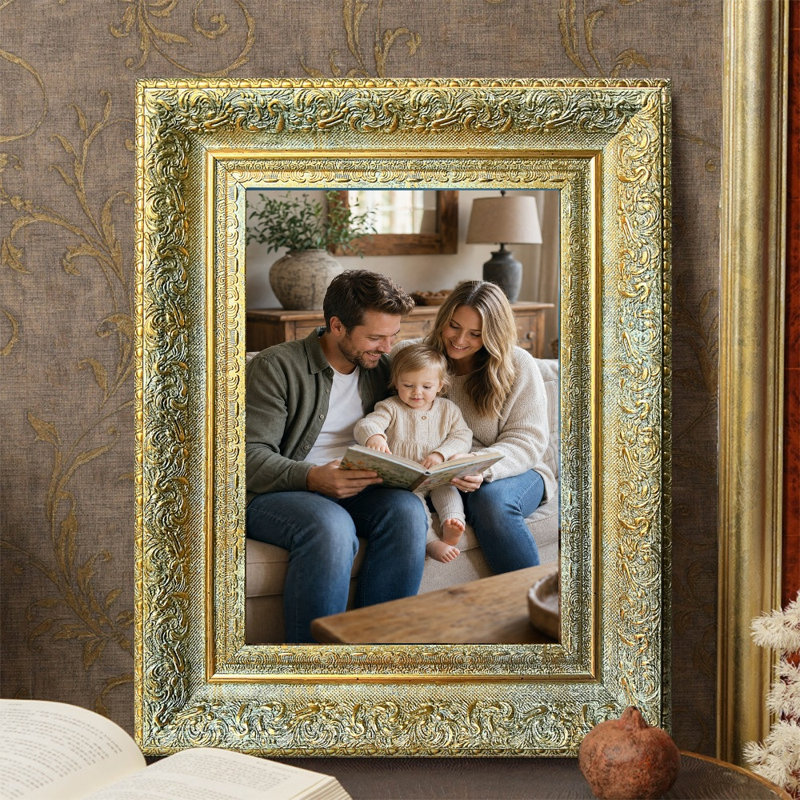 Cadre photo sophistiqué 3 pièces en or antique pour photos et cadeaux de 8 po x 10 po, Or antique, 3, 8" W x 10" H