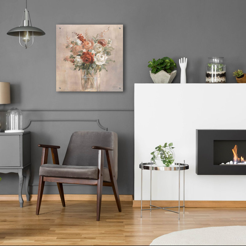  «Russet Bouquet» par Danhui Nai, art mural en verre acrylique, 24 po x 24 po