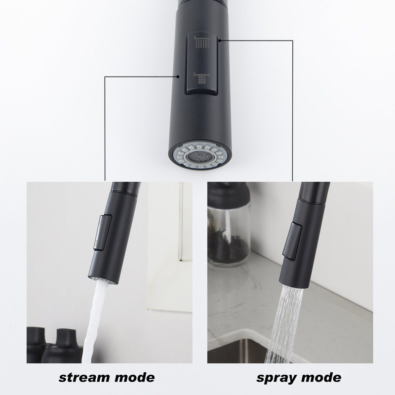 Matte Black Stainless Steel Touch Kitchen Faucet With Pull Down . 360 Swiveling Spray Head For Intensive Sink Cleansing. Corrosion And Rust- Construction. Easy Water Temperature Flow Control Via