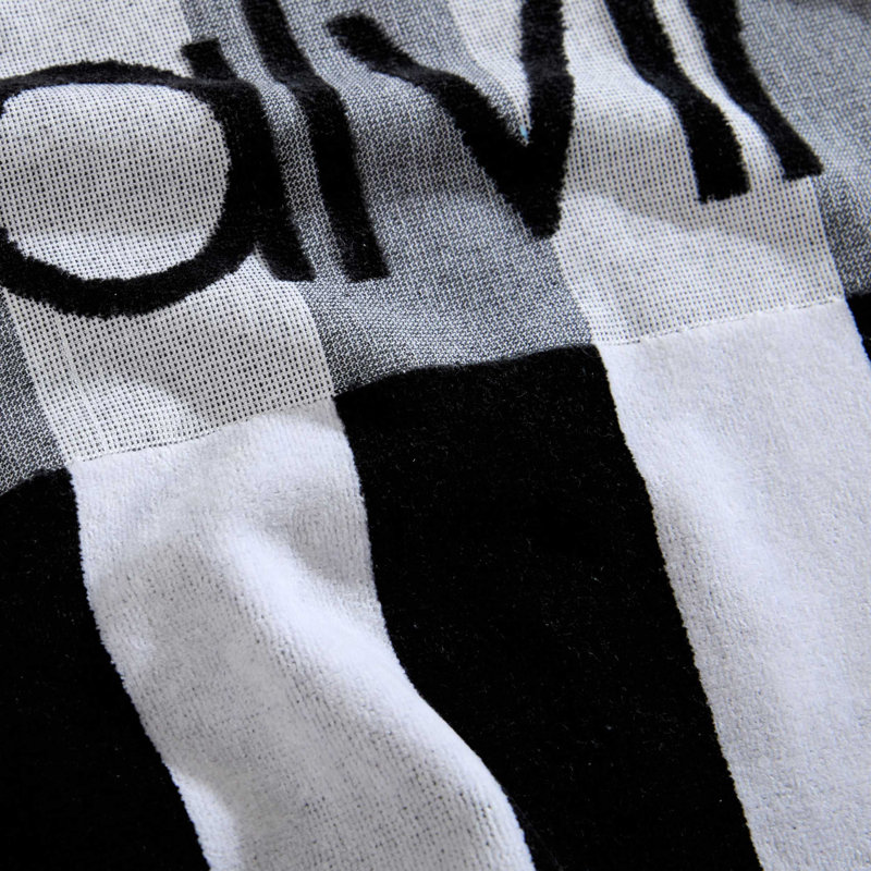 Ensemble de serviettes de plage Calvin Klein, Logo plage à rayures noires