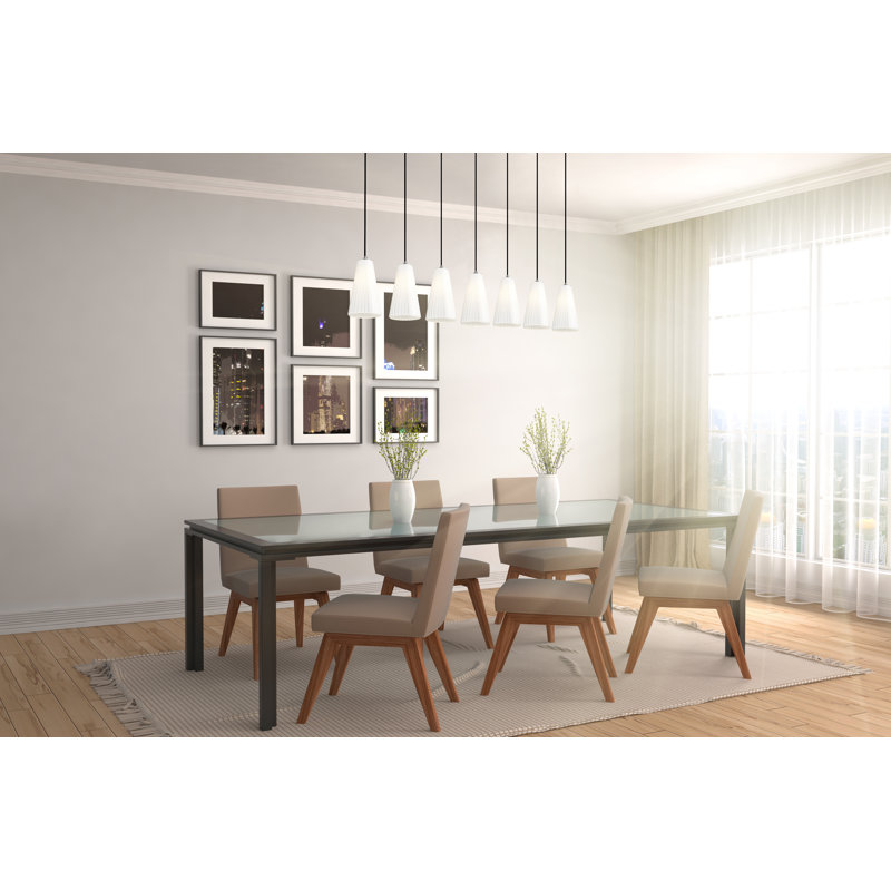 Lustre linéaire à 5 lumières Ceinture, Nickel brossé, H 11 po x l 6 po x P 54 po