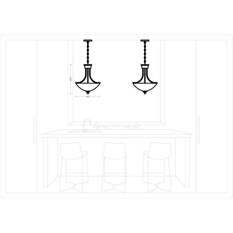 Luminaire suspendu à trois lumières Geary de Génération Lighting , Non, Sienne brûlée, 94.63" H x 18.63" L x 18.63" D