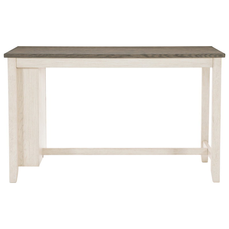 Table rectangulaire à hauteur de comptoir avec tablettes, table moderne en placage pour salle à manger, tablettes intégrées à utiliser