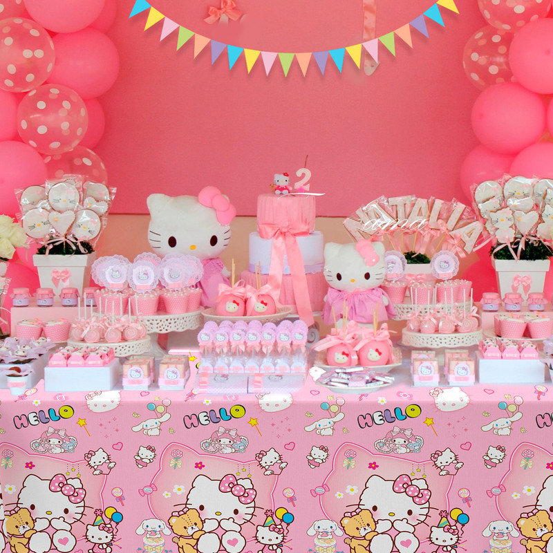 Hello Kitty Tablecloths, 3 Pieces Hello Kitty Tablecloths and Hello Kitty Party Tablecloths