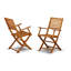 Les ensembles de salle à manger d'extérieur 5 pièces comprennent une table ovale en bois d'acacia et 4 chaises pliantes à accoudoirs, huile naturelle