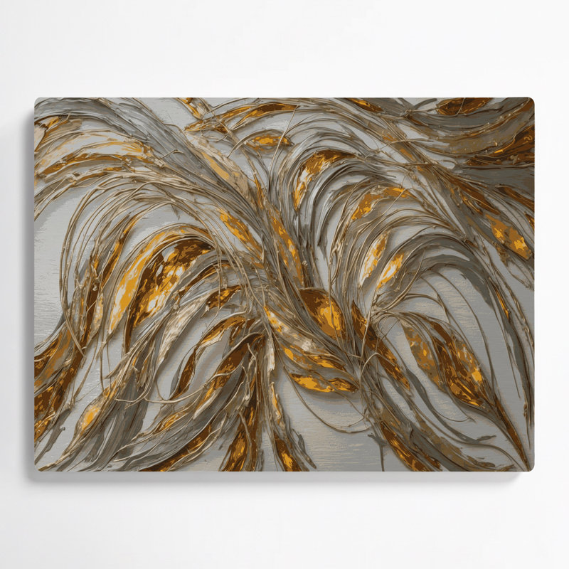 «Lyrical Abstraction 37», art mural gris en métal, H 20 po x l 24 po