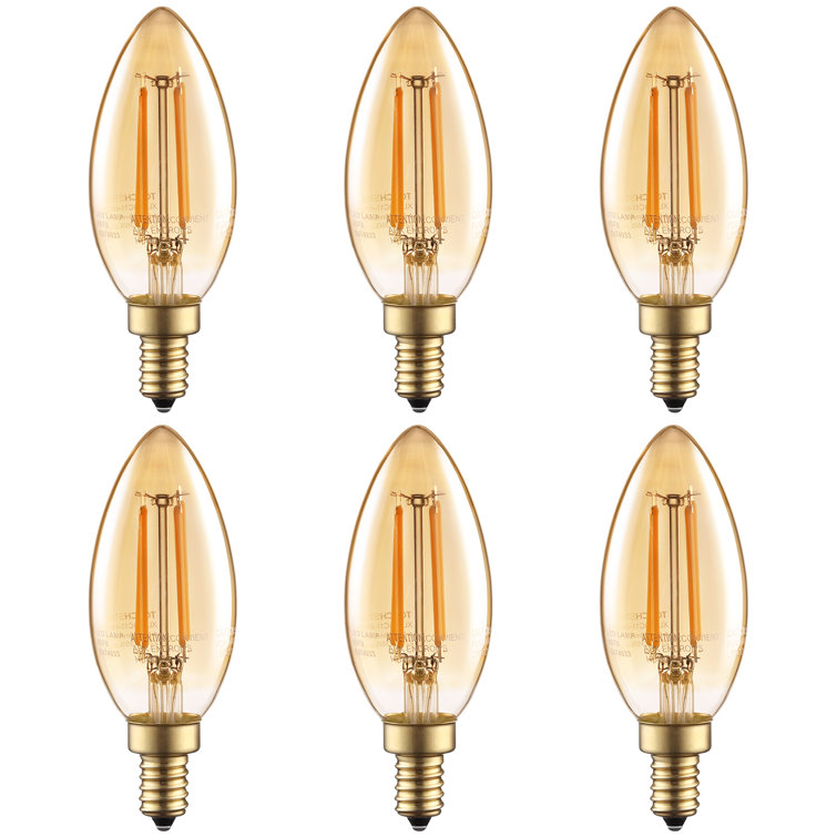 C11 Dimmable LED Light Bulb, 40W Eqv. UL Listed, E12 Base, Vintage Candelabra Bulbs