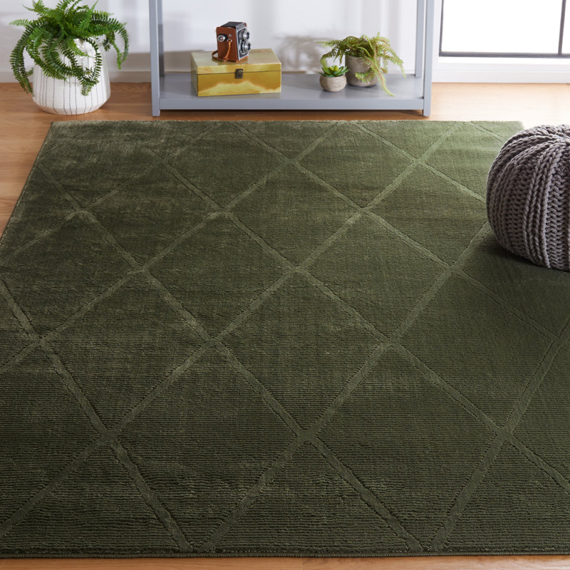 Revive Geometric Area Rug In Green, Rectangle 201 x 274 cm