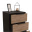 Commode verticale H 42 po, 5 tiroirs, commode verticale, noir / chêne clair-600753597