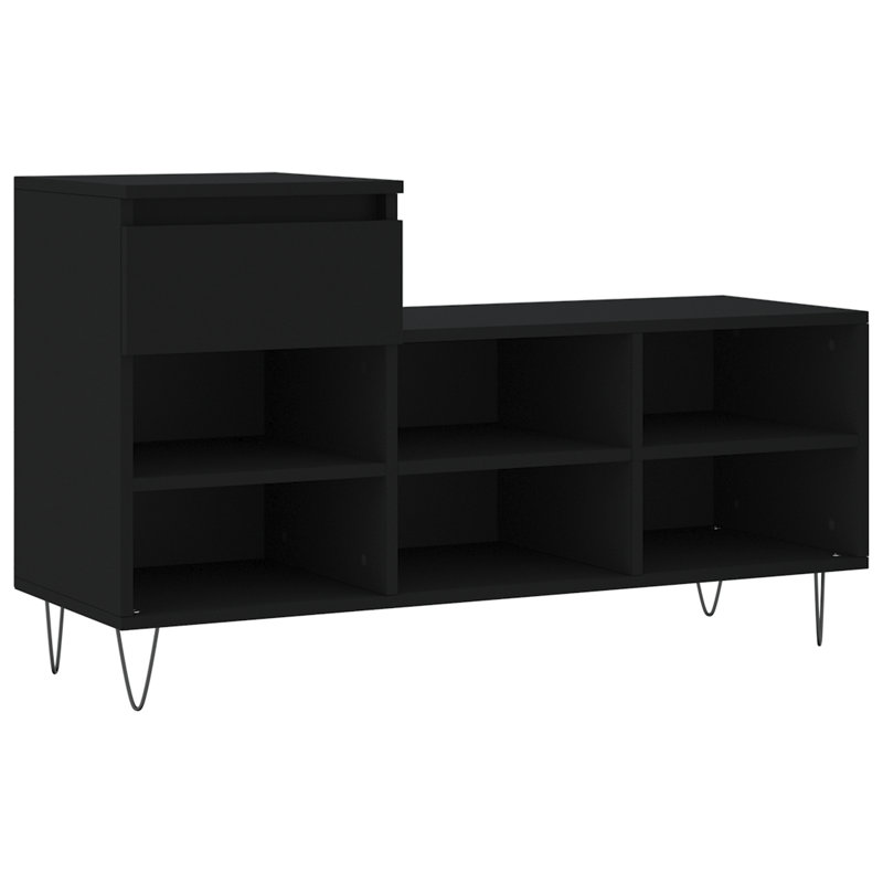 6 Pair Shoe Storage Cabinet, Black