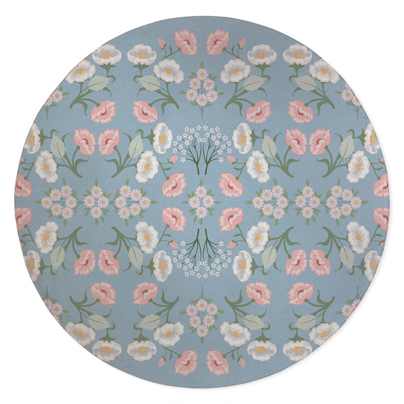 May Flowers Outdoor Rug, Round 5'