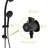 Shower System With 4.7" Showerhead & Handheld Shower, Matte Black, Adjustable Holder Pair Black Holder, 8 Hand Slide Bar-117432644