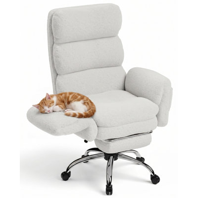 Ergonomic Office Chair, Big and Tall High Back Computer Executive Desk Chair with Foot Rest, Adjustable Headrest, Storage Flip-Up Armrests, Wide Seat Cross Legged, Tilt Lock