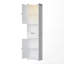 Armoire de salle de bain autoportante 68 po de hauteur 68 po - Éclairage, rangement, portes (bois massif / bambou, 4 finitions)
