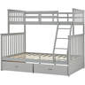 Trule Twin Over Full Bunk Bed With Storage Drawers, Wooden Bunk Bed ...