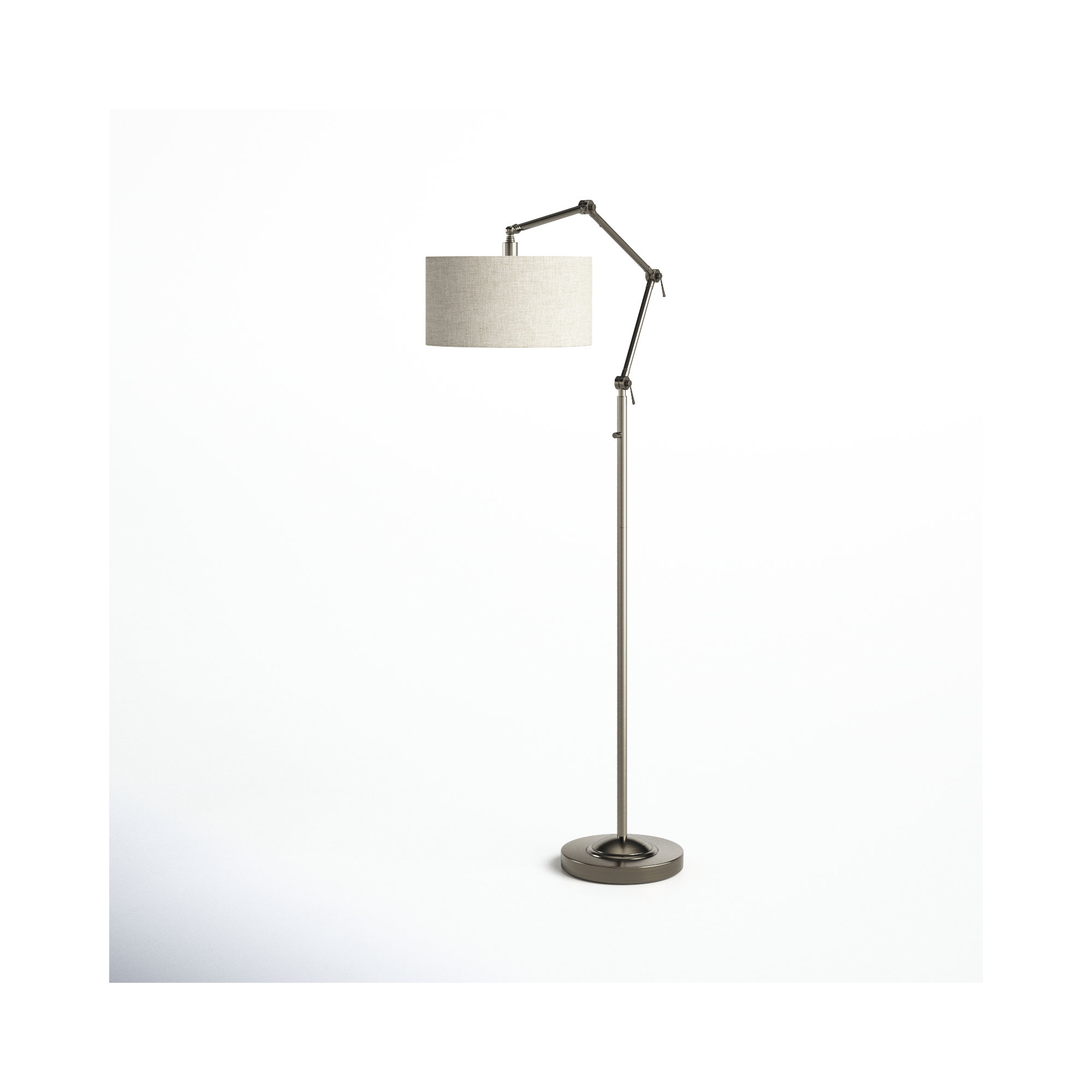 77'' Dimmable Swing Arm Floor Lamp, Brass