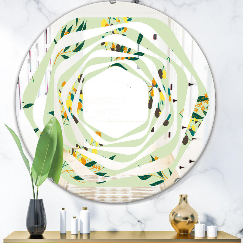 Miroir mural Whirl Bright Eucalyptus, 31,5 po x 31,5 po