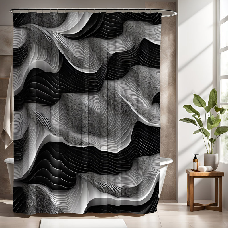 Tiemann Abstract Shower Curtain, 72"H x 70"W