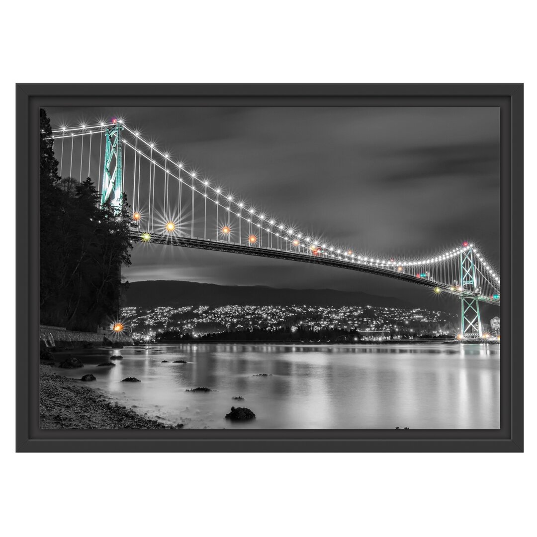 Leinwandbild „Lions Gate Bridge in Vancouver A", Grafikdruck