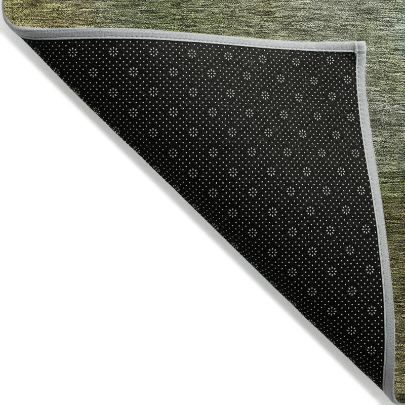 Tapis extérieur lavable abstrait 8 pi x 10 pi vert cuivre et beige