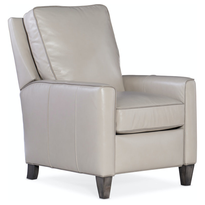 Yorba Leather Armchair, Push Back, Cobblestone, Aline Light Gray Stonewash Genuine Leather
