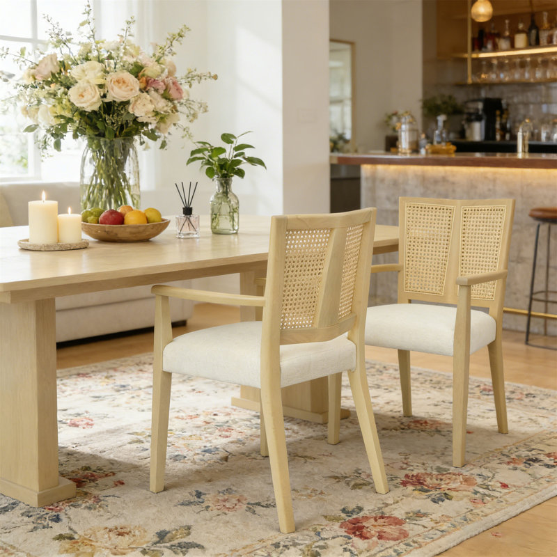 Chaise de salle à manger avec accoudoirs, ensemble de 2 (table non incluse)