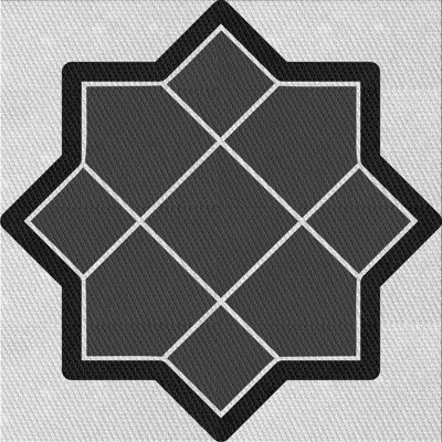 Tapis noir/blanc cassé tissé à la machine