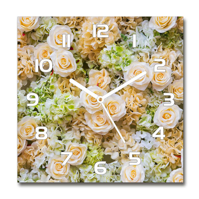 Glass Wall Clock, Yellow/Green/White