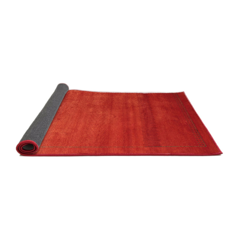 Tapis de zone rouge pourpre contemporain, Rond 7 pi