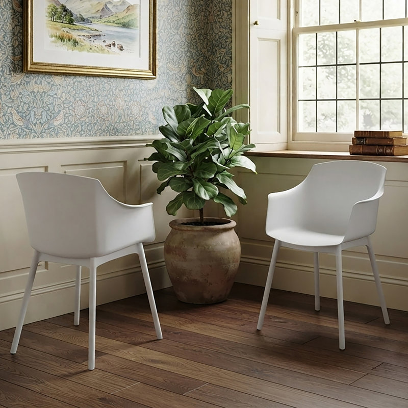 Outdoor Patio Dining Armchair, White