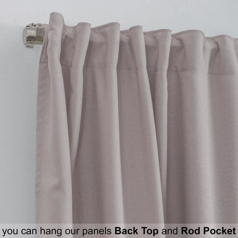 Room Darkening Single Curtain Panel, 260cm W x 175cm H, Beige