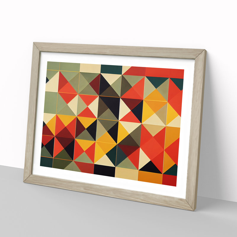 Impactful Abstract - Single Picture Frame Print, 46cm H x 64cm W x 2cm D, Oak