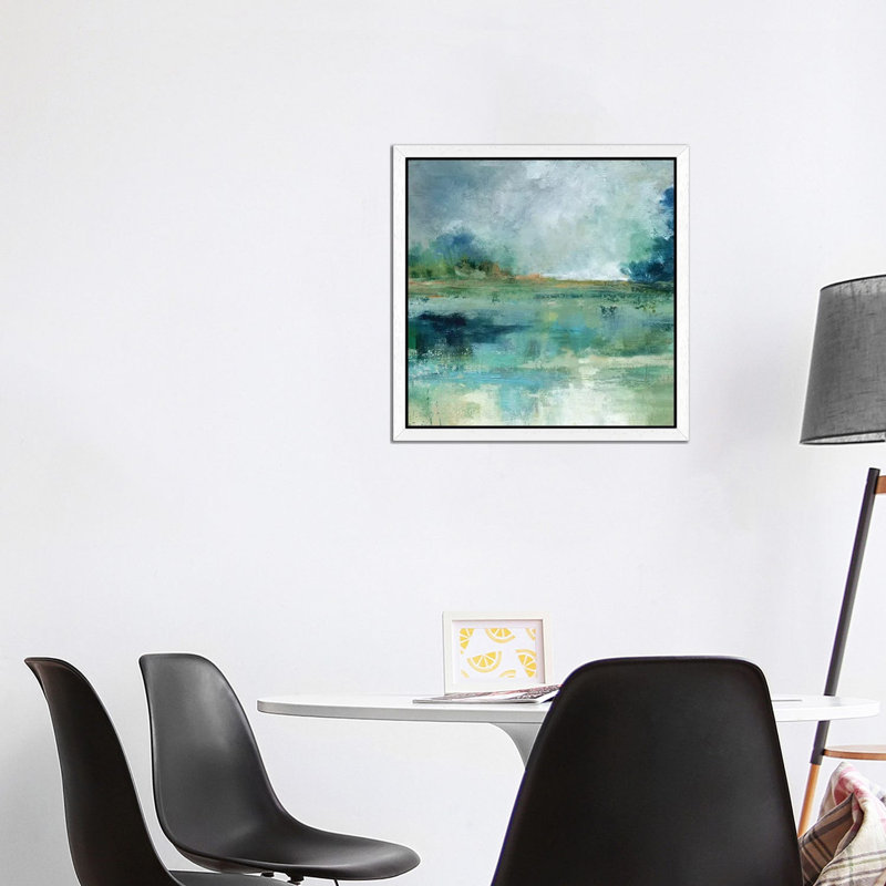 Emerald Isle by Carol Robinson - Painting on Canvas, 45.72 cm H x 45.72 cm W, White Framed