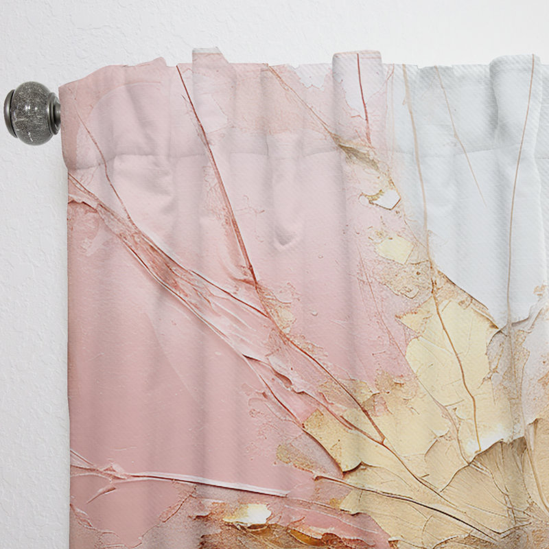 Gold And Pink Paint Fusion - Modern Curtain - Velvet Room Darkening - 1 panel, 52" W x 84" L