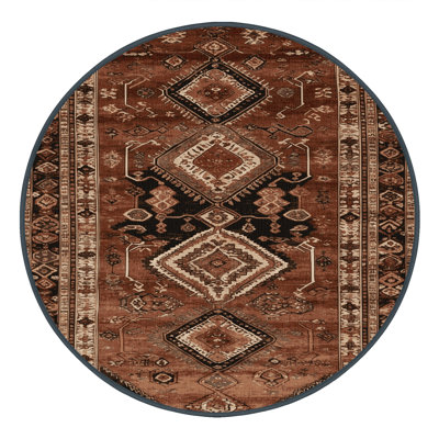 Tapis brun turc lavable à la machine