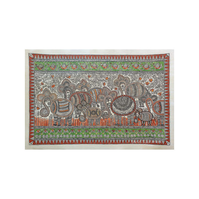 The Elephant Herd - Unity | Acrylic On Handmade Paper | By Shruti Subramani