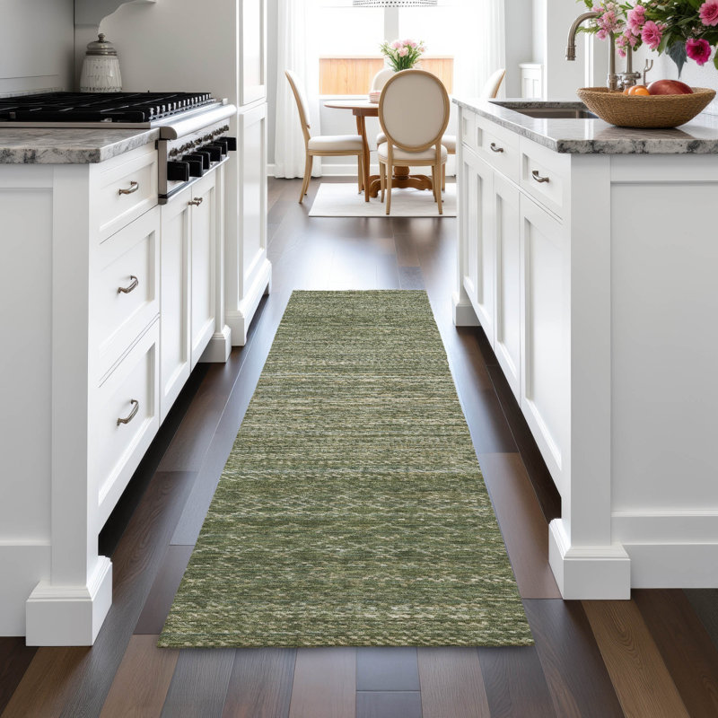 Machine Washable Indoor/Outdoor Kirksville ACN2150 Striped Rug, Runner 2'3" x 7'6"
