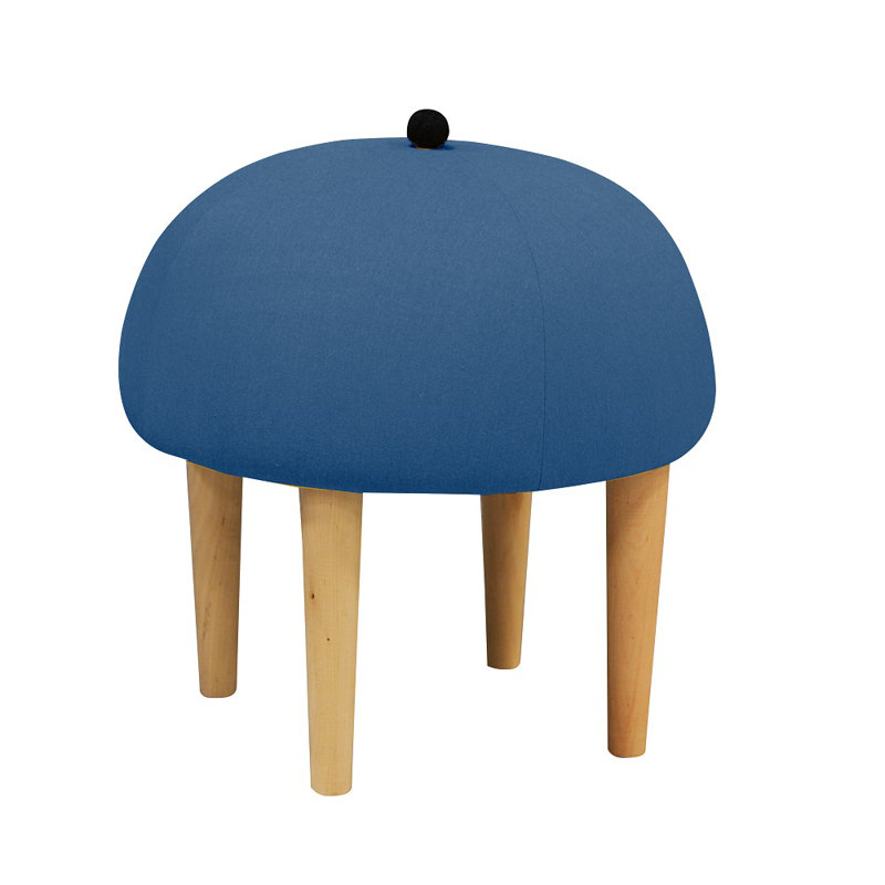 Moher Solid Wood Accent Stool, Blue