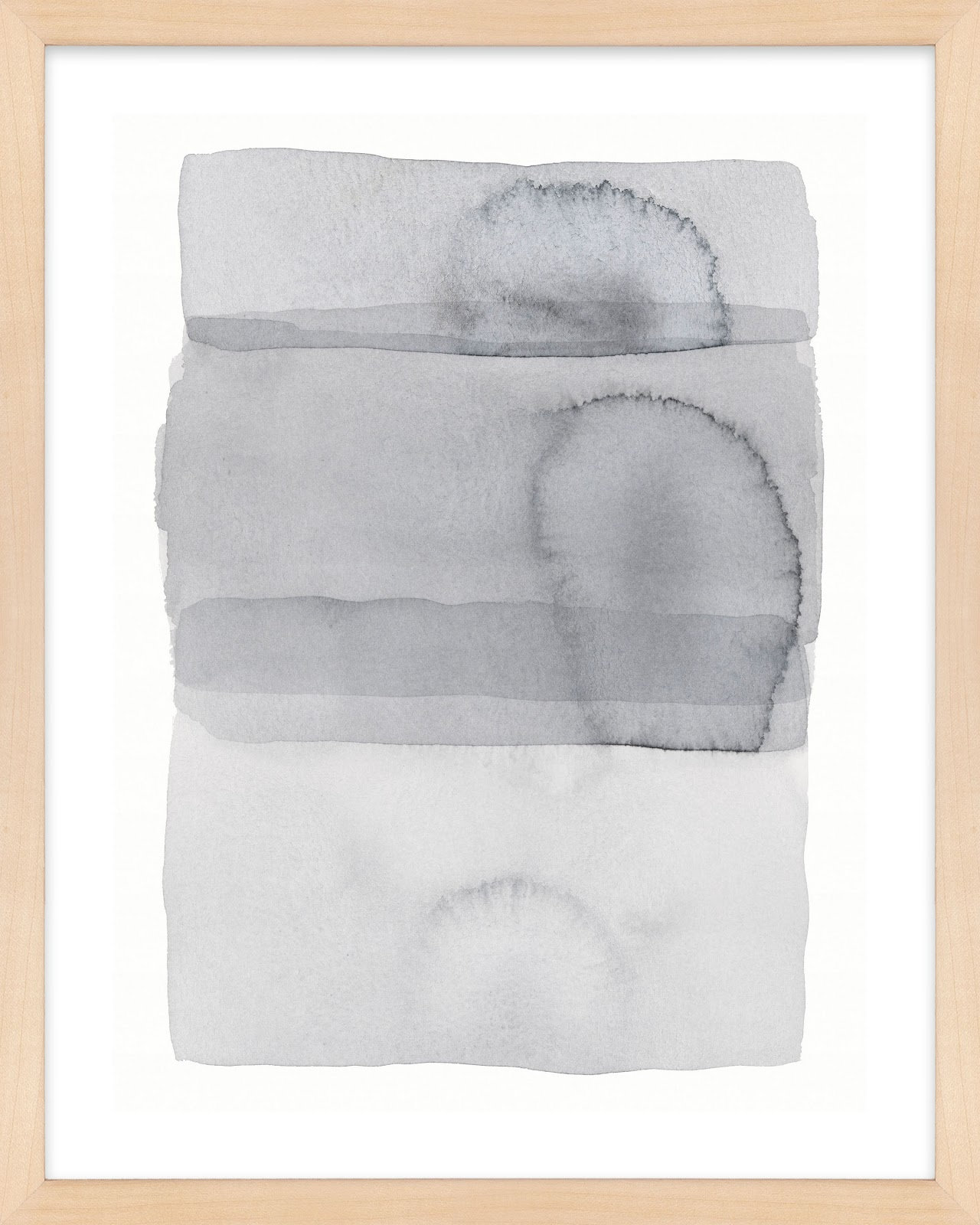 Gray On Gray 8 by Jacques Pilon, 20" H x 16" W, Brown Framed