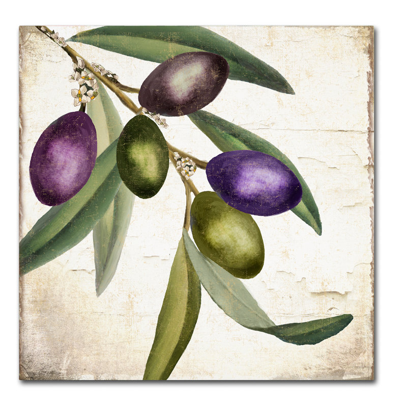 "Jadaya Olive Branch I" par Color Bakery, reproduction d'art sur toile tendue, H 14 po x l 14 po x P 2 po