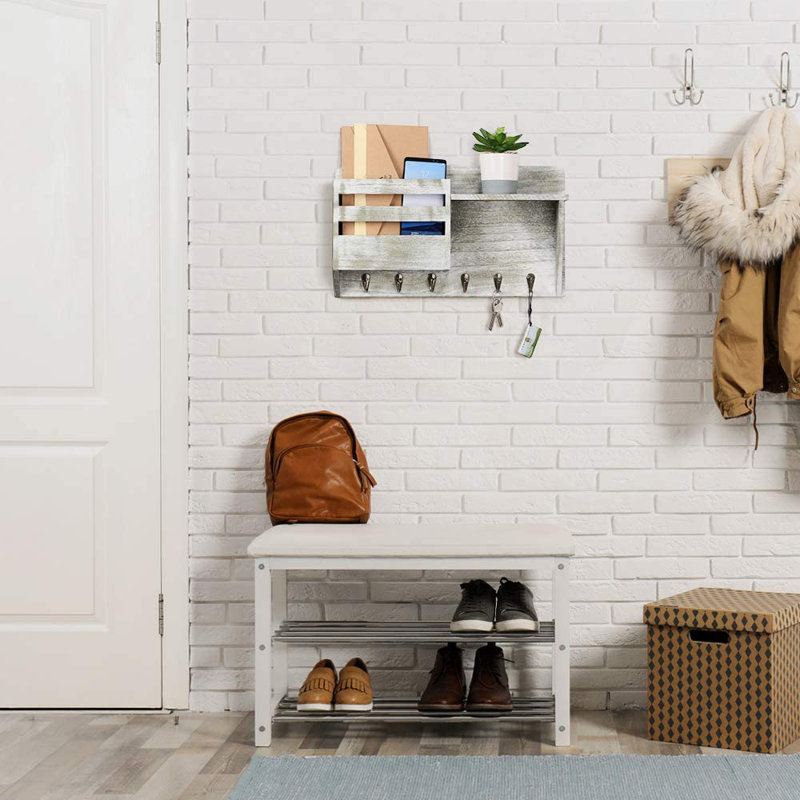 Fredericka Solid + Manufactured Wood Wall Organizer, Brown