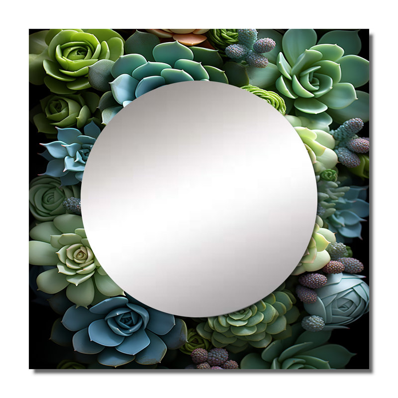 Puica - Miroir mural décoratif floral et botanique pour chambre à coucher, 23 po x 23 po